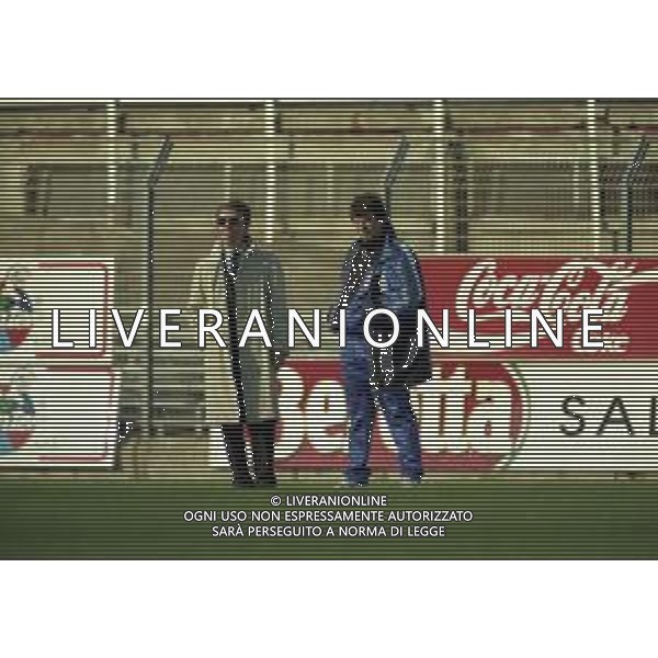 16-11-1997 COMO CAMPIONATO DI CALCIO SERIE C COMO-CARRARESE 2-2 NELLA FOTO ENRICO PREZIOSI PRESIDENTE DEL COMO CALCIO CON L\'ALLENATORE DEL COMO ENRICO CATUZZI AG ALDO LIVERANI SAS