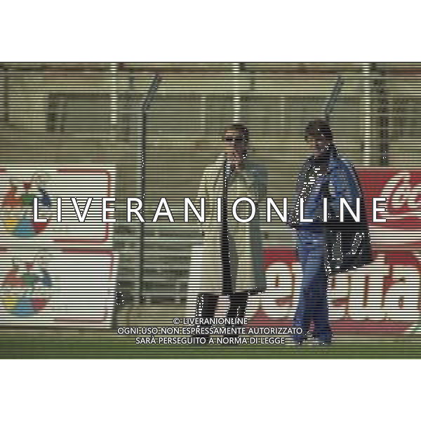 16-11-1997 COMO CAMPIONATO DI CALCIO SERIE C COMO-CARRARESE 2-2 NELLA FOTO ENRICO PREZIOSI PRESIDENTE DEL COMO CALCIO CON L\'ALLENATORE DEL COMO ENRICO CATUZZI AG ALDO LIVERANI SAS