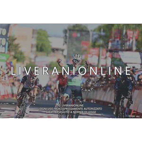 06-09-2022 Vuelta A Espana; Tappa 16 Sanlucar De Barrameda - Tomares; 2022, Trek - Segafredo; 2022, Uae Emirates; 2022, Bora - Hansgrohe; Pedersen, Mads; Ackermann, Pascal; Van Poppel, Danny; Tomares; ©SIROTTI/AGENZIA ALDO LIVERANI SAS