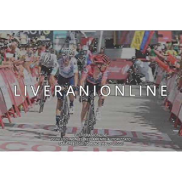 07-09-2022 Vuelta A Espana; Tappa 17 Aracena - Monasterio De Tentudia; 2022, Quick Step - Alpha Vinyl; 2022, Movistar; Evenepoel, Remco; Mas, Enric; Monasterio De Tentudia; ©SIROTTI/AGENZIA ALDO LIVERANI SAS