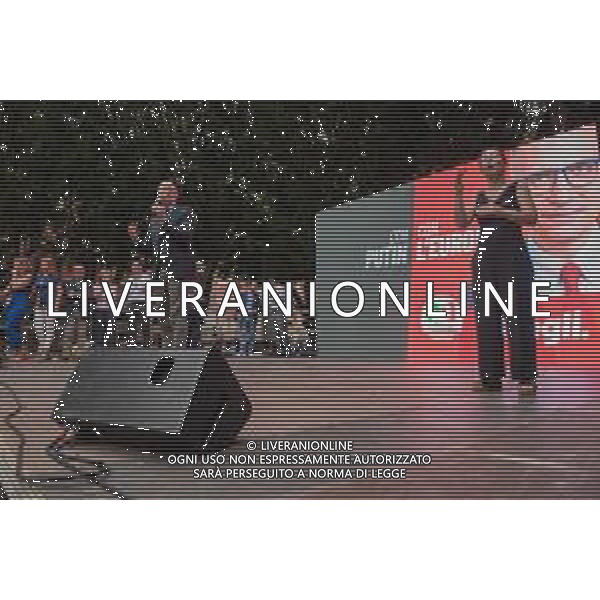 7-9-2022. Comizio elettorale in Piazza del Carmine, Cagliari, Sardegna, Italia, del candidato presidente del consiglio italiano Enrico Letta (segrtatio del Partito Democratico Italiano), in vista delle elezioni del 25 Settembre 2022. Nella foto: Enrico Letta (segrtatio del Partito Democratico Italiano). FOTO SALVATORE MOI-AG ALDO LIVERANI SAS