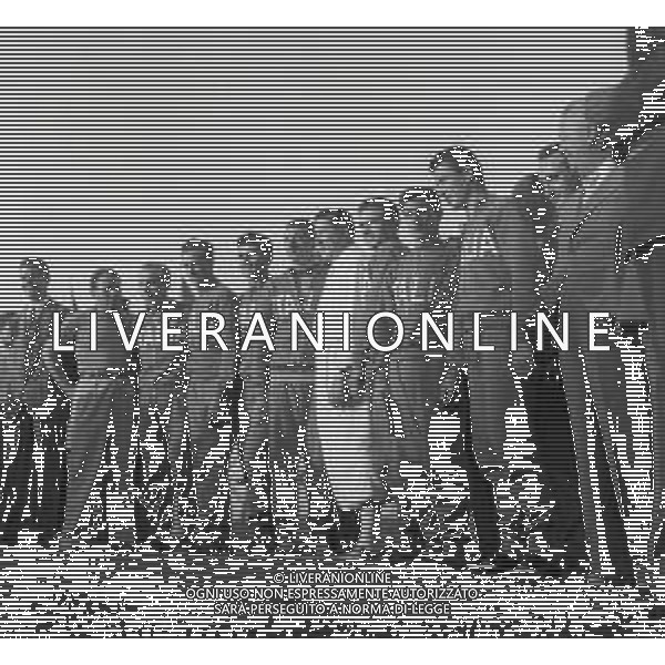 1955 ROMA -CAMPIONATI DEL MONDO DI CICLISMO NELLA FOTO CICLISTI AI CAMPIONATI DEL MONDO DI CICLISMO AG ALDO LIVERANI