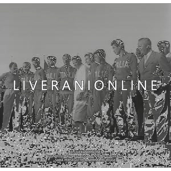 1955 ROMA -CAMPIONATI DEL MONDO DI CICLISMO NELLA FOTO CICLISTI AI CAMPIONATI DEL MONDO DI CICLISMO AG ALDO LIVERANI