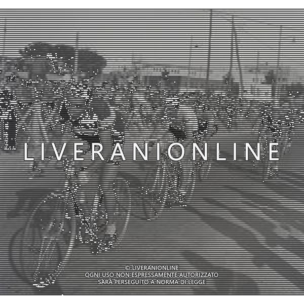 1955 ROMA -CAMPIONATI DEL MONDO DI CICLISMO NELLA FOTO CICLISTI AI CAMPIONATI DEL MONDO DI CICLISMO AG ALDO LIVERANI