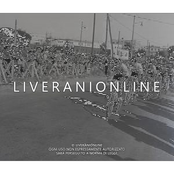 1955 ROMA -CAMPIONATI DEL MONDO DI CICLISMO NELLA FOTO CICLISTI AI CAMPIONATI DEL MONDO DI CICLISMO AG ALDO LIVERANI