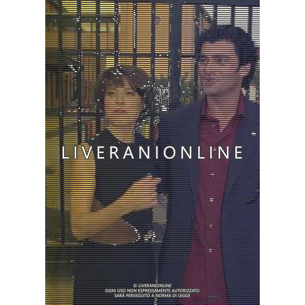 RETROSPETTIVA MANUELA DI CENTA FONDISTA ITALIANA NELLA FOTO MANUELA DI CENTA A MILANO IL GIORNO 09-05-1998 CON ALBERTO TOMBA AG ALDO LIVERANI SAS