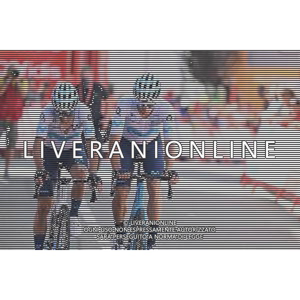 08-09-2022 Vuelta A Espana; Tappa 18 Trujillo - Alto De Piornal; 2022, Movistar; Valverde, Alejandro; Verona Quintanilla, Carlos; Alto De Piornal; ©SIROTTI/AGENZIA ALDO LIVERANI SAS