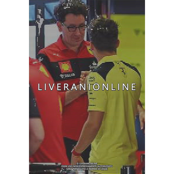 (L to R): Mattia Binotto (ITA) Ferrari Team Principal with Charles Leclerc (MON) Ferrari. 08.09.2022. Formula 1 World Championship, Rd 16, Italian Grand Prix, Monza, Italy, Preparation Day. - www.xpbimages.com, EMail: requests@xpbimages.com © Copyright: Batchelor / XPB Images/AGENZIA ALDO LIVERANI SAS - ITALY ONLY EDITORIAL USE ONLY