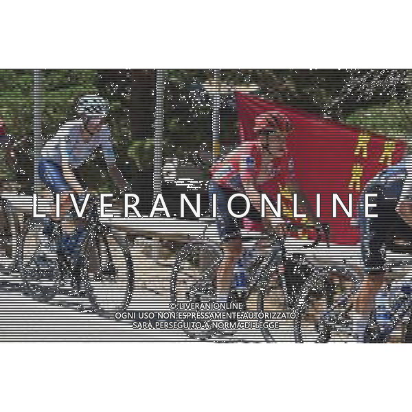 10-09-2022 Vuelta A Espana; Tappa 20 Moralzarzal - Puerto De Navacerrada; 2022, Quick Step - Alpha Vinyl; 2022, Movistar; Evenepoel, Remco; Mas, Enric; Puerto De Navacerrada; ©SIROTTI/AGENZIA ALDO LIVERANI SAS