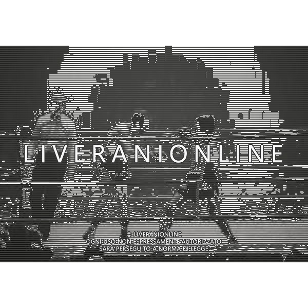 17-02-1974 INCONTRO DI BOXE BRUNO ARCARI-ANTONIO ORTIZ NELLA FOTO L\'INCONTRO DI BOXE TRA BRUNO ARCARI E ANTONIO ORTIZ AG ALDO LIVERANI SAS