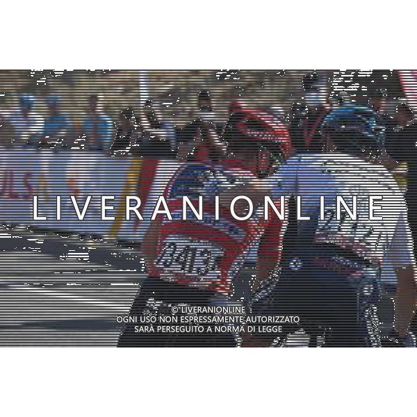10-09-2022 Vuelta A Espana; Tappa 20 Moralzarzal - Puerto De Navacerrada; 2022, Quick Step - Alpha Vinyl; 2022, Astana - Qazaqstan; Evenepoel, Remco; Lopez Moreno, Miguel Angel; Puerto De Navacerrada; ©SIROTTI / AGENZIA ALDO LIVERANI SAS