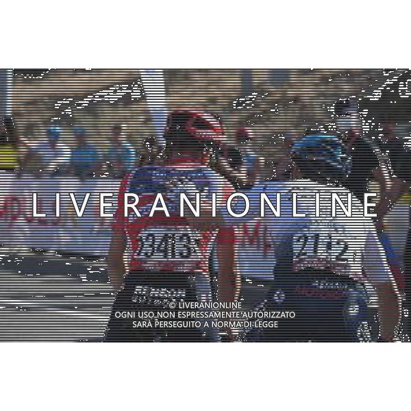 10-09-2022 Vuelta A Espana; Tappa 20 Moralzarzal - Puerto De Navacerrada; 2022, Quick Step - Alpha Vinyl; 2022, Astana - Qazaqstan; Evenepoel, Remco; Lopez Moreno, Miguel Angel; Puerto De Navacerrada; ©SIROTTI / AGENZIA ALDO LIVERANI SAS