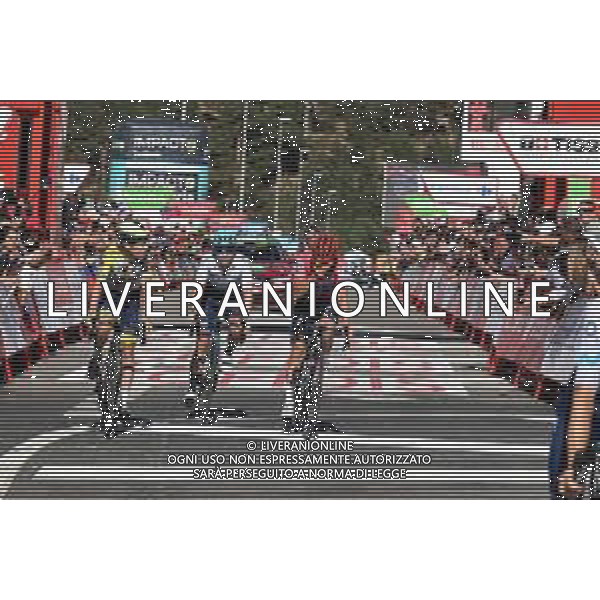 10-09-2022 Vuelta A Espana; Tappa 20 Moralzarzal - Puerto De Navacerrada; 2022, Quick Step - Alpha Vinyl; 2022, Astana - Qazaqstan; 2022, Intermarche - Wanty Gobert; Evenepoel, Remco; Lopez Moreno, Miguel Angel; Meintjes, Louis; Puerto De Navacerrada; ©SIROTTI / AGENZIA ALDO LIVERANI SAS