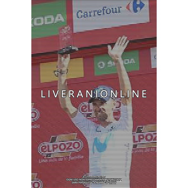 10-09-2022 Vuelta A Espana; Tappa 20 Moralzarzal - Puerto De Navacerrada; 2022, Movistar; Valverde, Alejandro; Puerto De Navacerrada; ©SIROTTI / AGENZIA ALDO LIVERANI SAS