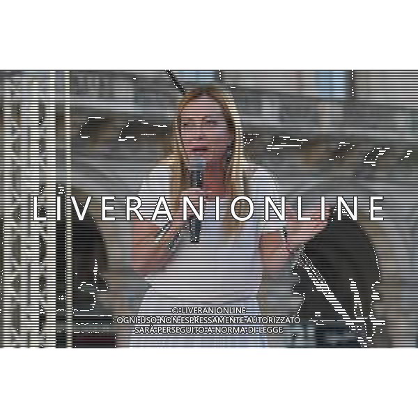 © TVRG Fratelli d\'Italia Giorgia Meloni nella foto Giorgia Meloni Milano 11-09-2022 Presentazione in piazza Duomo dei candidati di Fratelli d\'Italia alle prossime elezioni politiche, presente anche la leader Giorgia Meloni foto Roberto Garavaglia/ag. Aldo Liverani sas