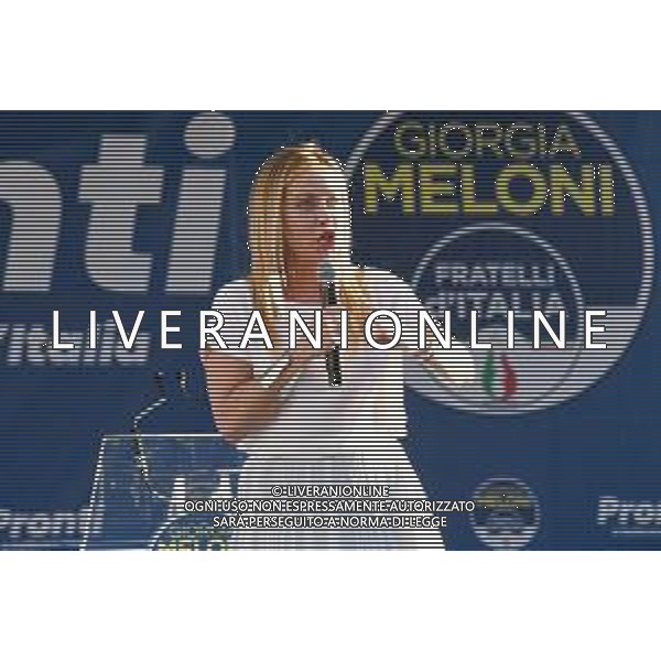 © TVRG Fratelli d\'Italia Giorgia Meloni nella foto Giorgia Meloni Milano 11-09-2022 Presentazione in piazza Duomo dei candidati di Fratelli d\'Italia alle prossime elezioni politiche, presente anche la leader Giorgia Meloni foto Roberto Garavaglia/ag. Aldo Liverani sas