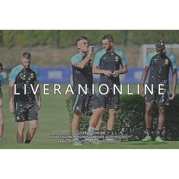 © TVRG Allenamento Inter nella foto da SX Milan Skriniar (Inter), Lautaro Martinez (Inter), Stefan de Vrij (Inter) e Denzel Dumfries (Inter) Appiano Gentile (CO) 12-09-2022 Centro sportivo Suning in memoria di Angelo Moratti Allenamento Inter in preparazione della gara contro il Viktoria Plzen valevole per la 2a giornata del gruppo C della fase a gironi della UEFA Champions League foto Roberto Garavaglia/ag. Aldo Liverani sas