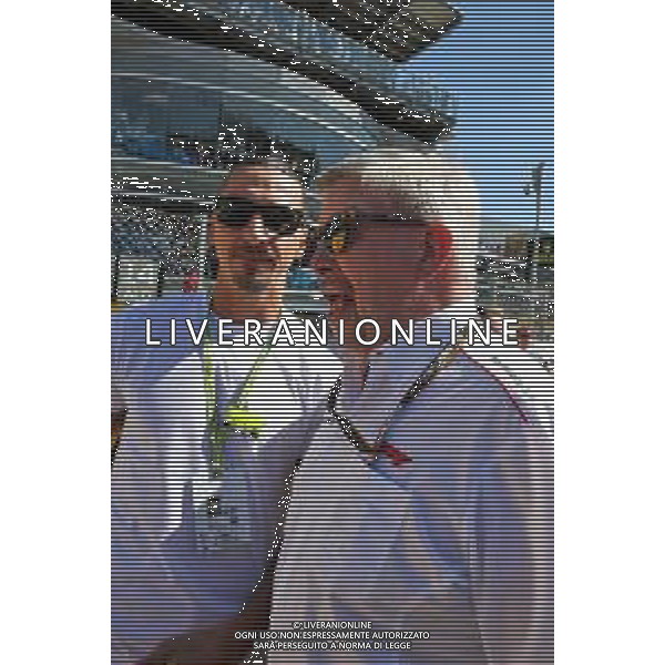 (L to R): Zlatan Ibrahimovic (SWE) Football Player with Ross Brawn (GBR) Managing Director, Motor Sports on the grid. 11.09.2022. Formula 1 World Championship, Rd 16, Italian Grand Prix, Monza, Italy, Race Day. - www.xpbimages.com, EMail: requests@xpbimages.com © Copyright: Coates / XPB Images/AGENZIA ALDO LIVERANI SAS - ITALY ONLY EDITORIAL USE ONLY