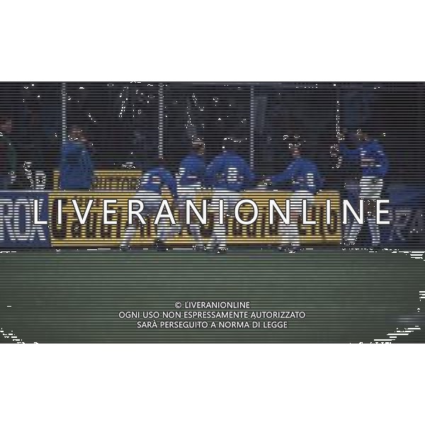 20-04-1994 GENOVA FINALE DI RITORNO COPPA ITALIA SAMPDORIA-ANCONA 6-1 NELLA FOTO ESULTANZA DOPO GOL ATTILIO LOMBARDO AG ALDO LIVERANI SAS