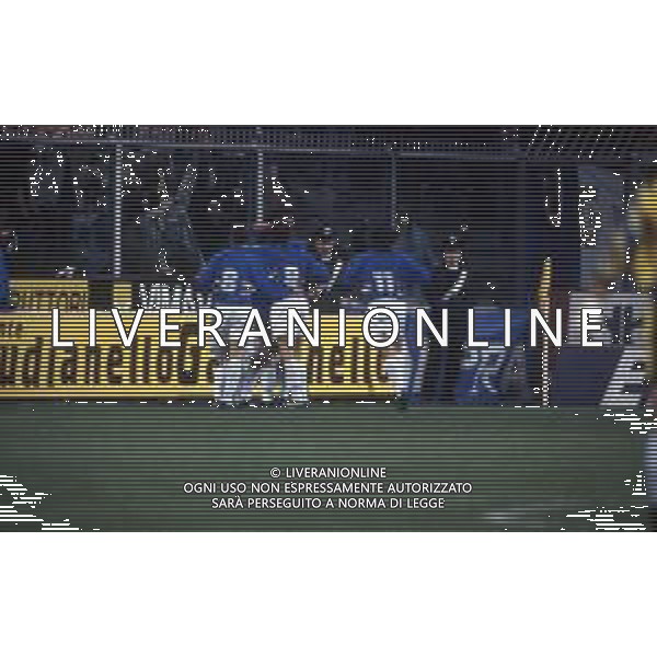 20-04-1994 GENOVA FINALE DI RITORNO COPPA ITALIA SAMPDORIA-ANCONA 6-1 NELLA FOTO ESULTANZA DOPO GOL ATTILIO LOMBARDO AG ALDO LIVERANI SAS
