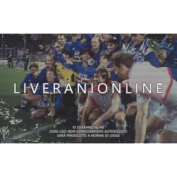 20-04-1994 GENOVA FINALE DI RITORNO COPPA ITALIA SAMPDORIA-ANCONA 6-1 NELLA FOTO ESULTANZA E FESTEGGIAMENTI A FINE GARA DEI GIOCATORI DELLA SAMPDORIA PER LA VITTORIA DEL TROFEO AG ALDO LIVERANI SAS