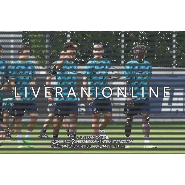 TVMV-Torino 13.09.2022 Continassa © Manuela Viganti/Agenzia Aldo Liverani Allenamento rifinitura Champions League 2022/2023 Juventus vs Benfica Nella foto: weaton mckennie, leandro paredes e moise kean /AGENZIA ALDO LIVERANI SAS