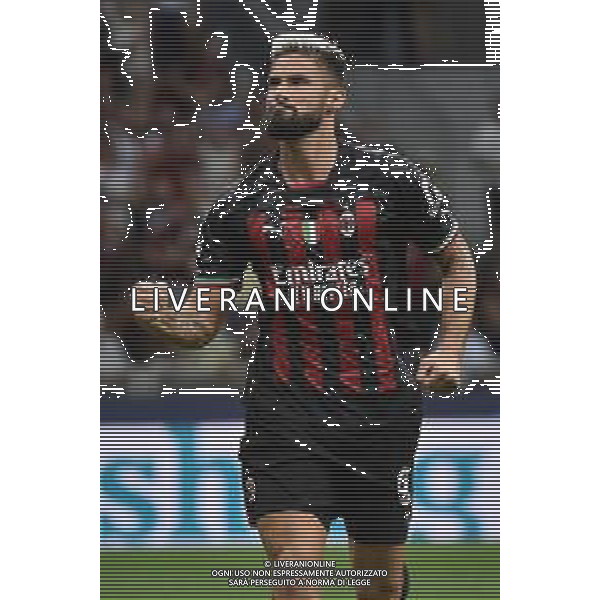 Olivier Giroud (Milan) esulta dopo il gol dell\'1 a 0 Milan vs Dinamo Zagabria Milano 14-09-2022 Stadio Giuseppe Meazza - San Siro UEFA Champions League fase a gironi gruppo E - 2a giornata foto Roberto Garavaglia/ag. Aldo Liverani sas /AGENZIA ALDO LIVERANI SAS