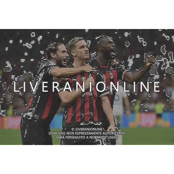 esultanza Milan dopo il gol del 2 a 0 Alexis Saelemaekers Milan vs Dinamo Zagabria Milano 14-09-2022 Stadio Giuseppe Meazza - San Siro UEFA Champions League fase a gironi gruppo E - 2a giornata foto Roberto Garavaglia/ag. Aldo Liverani sas /AGENZIA ALDO LIVERANI SAS