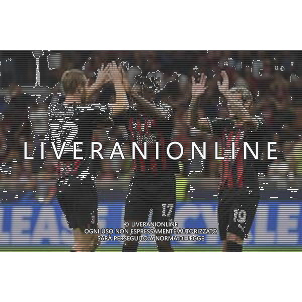 esultanza Milan dopo il gol del 3 a 0 Tommaso Pobega Milan vs Dinamo Zagabria Milano 14-09-2022 Stadio Giuseppe Meazza - San Siro UEFA Champions League fase a gironi gruppo E - 2a giornata foto Roberto Garavaglia/ag. Aldo Liverani sas /AGENZIA ALDO LIVERANI SAS