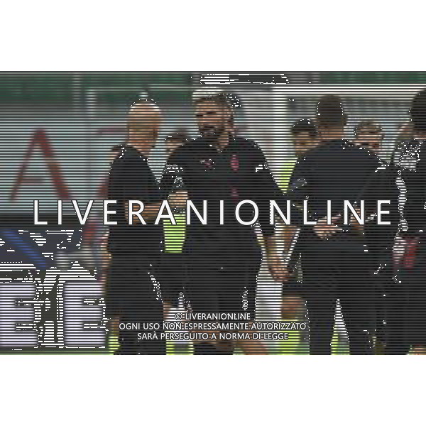 Stefano Pioli allenatore Milan e Olivier Giroud (Milan) si parlano a fine gara Milan vs Dinamo Zagabria Milano 14-09-2022 Stadio Giuseppe Meazza - San Siro UEFA Champions League fase a gironi gruppo E - 2a giornata foto Roberto Garavaglia/ag. Aldo Liverani sas /AGENZIA ALDO LIVERANI SAS