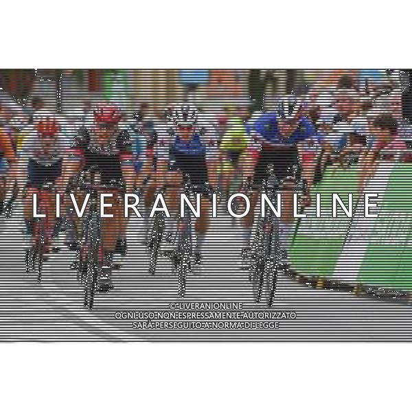 14-09-2022 Tour De Luxembourg; Tappa 02 Junglinster - Schifflange; 2022, Uae Emirates; 2022, Quick Step - Alpha Vinyl; Trentin, Matteo; Senechal, Florian; Ballerini, Davide; Schifflange; ©SIROTTI/AGENZIA ALDO LIVERANI SAS