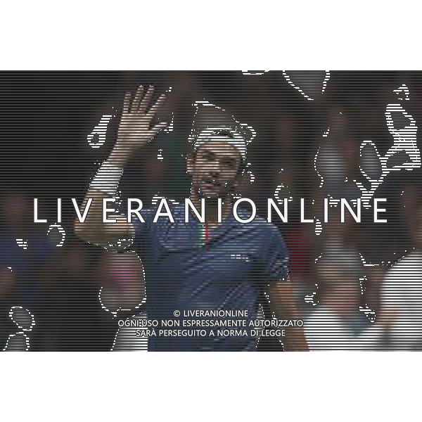 Coppa Davis by Rakuten 2022 - Matteo Berrettini Italia vs Sebastian Baez Argentina del 16/09/2020 UnipolSai Arena di Bologna - nella foto: esultanza fina MATTEO BERRETTINI ©Claudio Zamagni/Agenzia Aldo Liverani