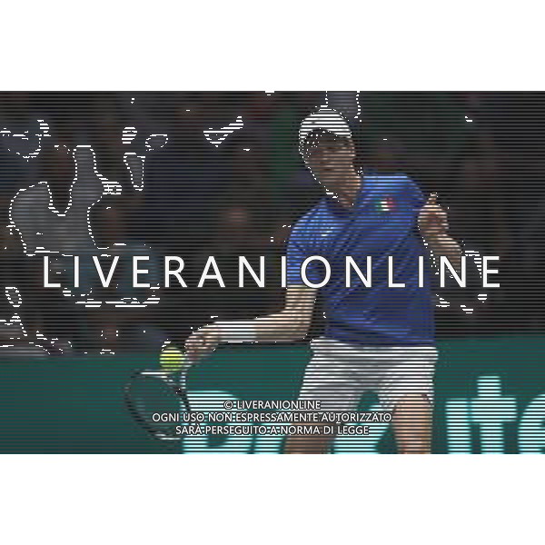 Coppa Davis by Rakuten 2022 - Jannik Sinner Italia vs Francisco Cerundolo Argentina del 16/09/2020 UnipolSai Arena di Bologna - nella foto: Jannik Sinner in azione ©Claudio Zamagni/Agenzia Aldo Liverani