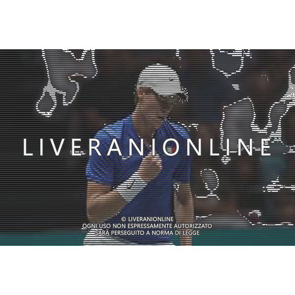 Coppa Davis by Rakuten 2022 - Jannik Sinner Italia vs Francisco Cerundolo Argentina del 16/09/2020 UnipolSai Arena di Bologna - nella foto: esultanza Jannik Sinner ©Claudio Zamagni/Agenzia Aldo Liverani