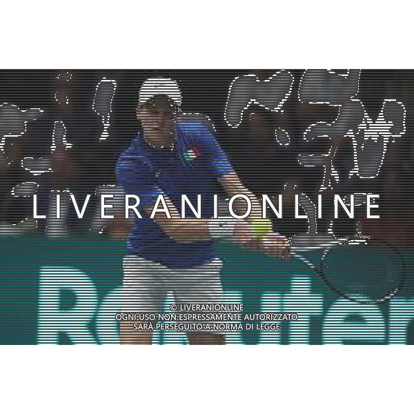 Coppa Davis by Rakuten 2022 - Jannik Sinner Italia vs Francisco Cerundolo Argentina del 16/09/2020 UnipolSai Arena di Bologna - nella foto: Jannik Sinner in azione ©Claudio Zamagni/Agenzia Aldo Liverani