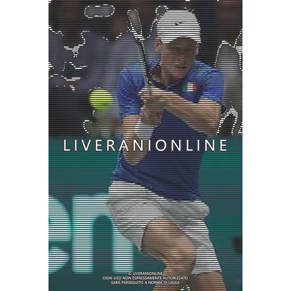 Coppa Davis by Rakuten 2022 - Jannik Sinner Italia vs Francisco Cerundolo Argentina del 16/09/2020 UnipolSai Arena di Bologna - nella foto: Jannik Sinner in azione ©Claudio Zamagni/Agenzia Aldo Liverani