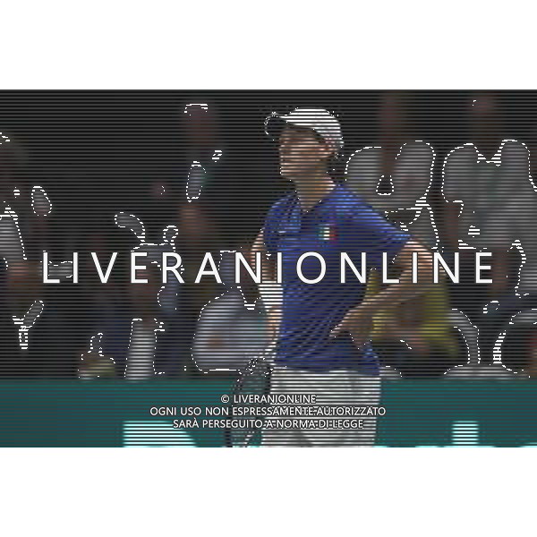 Coppa Davis by Rakuten 2022 - Jannik Sinner Italia vs Francisco Cerundolo Argentina del 16/09/2020 UnipolSai Arena di Bologna - nella foto: delusione Jannik Sinner ©Claudio Zamagni/Agenzia Aldo Liverani