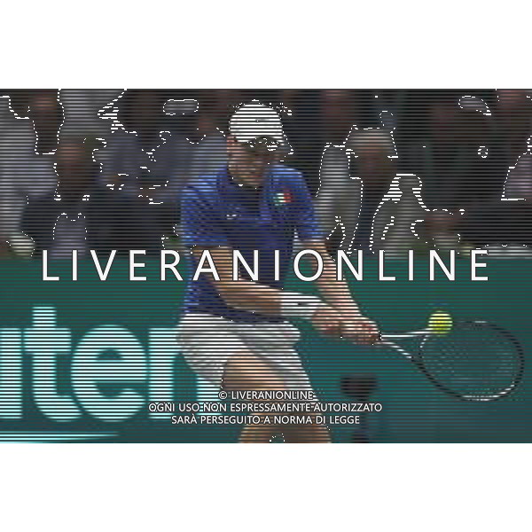 Coppa Davis by Rakuten 2022 - Jannik Sinner Italia vs Francisco Cerundolo Argentina del 16/09/2020 UnipolSai Arena di Bologna - nella foto: Jannik Sinner in azione ©Claudio Zamagni/Agenzia Aldo Liverani /AGENZIA ALDO LIVERANI SAS