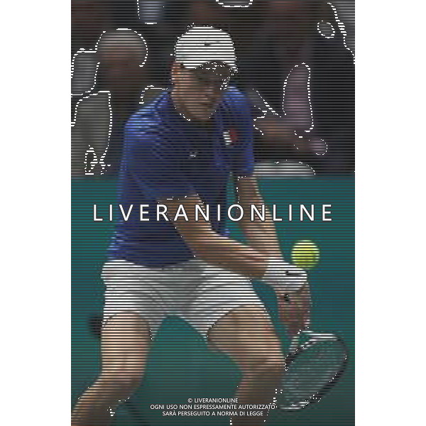 Coppa Davis by Rakuten 2022 - Jannik Sinner Italia vs Francisco Cerundolo Argentina del 16/09/2020 UnipolSai Arena di Bologna - nella foto: Jannik Sinner in azione ©Claudio Zamagni/Agenzia Aldo Liverani /AGENZIA ALDO LIVERANI SAS