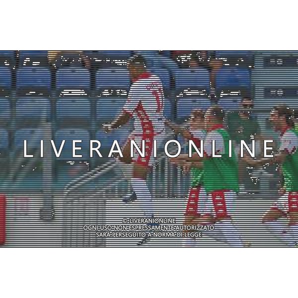 17-9-2022. Cagliari Calcio-S.S.C. Bari. 6° giornata serie BKT 2022/2023, stadio Unipol Domus Cagliari. Foto salvatore Moi/Aldo Liverani s.a.s. Nella foto: Gol ed eseltunza del Bari, in trasferta contro il Cagliari. Segna: Walid Cheddira Bari ©MOI/AGENZIA ALDO LIVERANI SAS