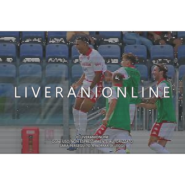 17-9-2022. Cagliari Calcio-S.S.C. Bari. 6° giornata serie BKT 2022/2023, stadio Unipol Domus Cagliari. Foto salvatore Moi/Aldo Liverani s.a.s. Nella foto: Gol ed eseltunza del Bari, in trasferta contro il Cagliari. Segna: Walid Cheddira Bari ©MOI/AGENZIA ALDO LIVERANI SAS