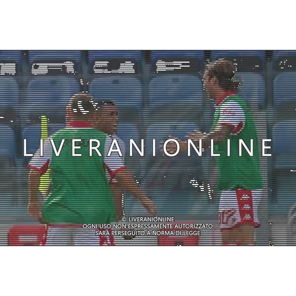 17-9-2022. Cagliari Calcio-S.S.C. Bari. 6° giornata serie BKT 2022/2023, stadio Unipol Domus Cagliari. Foto salvatore Moi/Aldo Liverani s.a.s. Nella foto: Gol ed eseltunza del Bari, in trasferta contro il Cagliari. Segna: Walid Cheddira Bari ©MOI/AGENZIA ALDO LIVERANI SAS