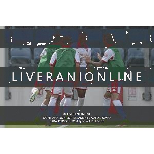 17-9-2022. Cagliari Calcio-S.S.C. Bari. 6° giornata serie BKT 2022/2023, stadio Unipol Domus Cagliari. Foto salvatore Moi/Aldo Liverani s.a.s. Nella foto: Gol ed eseltunza del Bari, in trasferta contro il Cagliari. Segna: Walid Cheddira Bari ©MOI/AGENZIA ALDO LIVERANI SAS