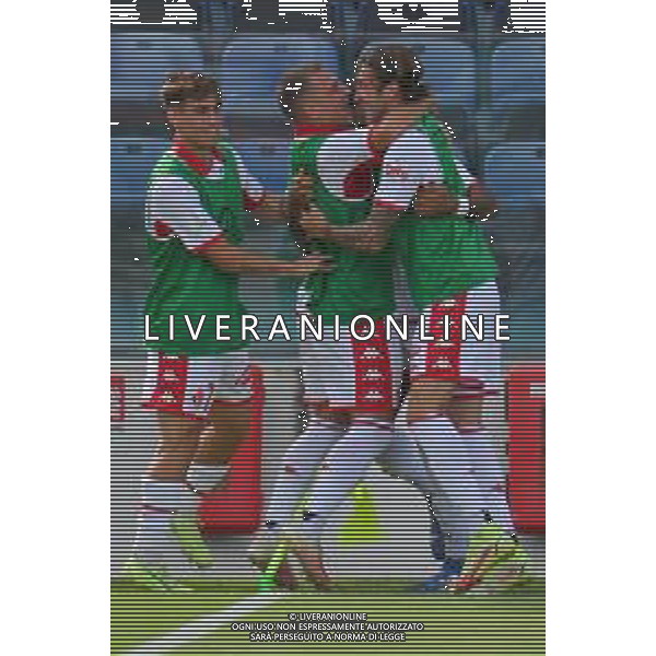17-9-2022. Cagliari Calcio-S.S.C. Bari. 6° giornata serie BKT 2022/2023, stadio Unipol Domus Cagliari. Foto salvatore Moi/Aldo Liverani s.a.s. Nella foto: Gol ed eseltunza del Bari, in trasferta contro il Cagliari. Segna: Walid Cheddira Bari ©MOI/AGENZIA ALDO LIVERANI SAS