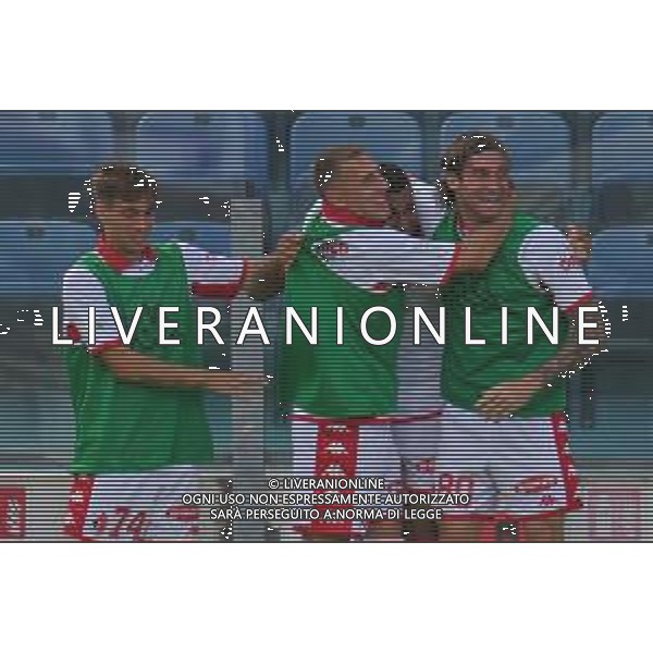 17-9-2022. Cagliari Calcio-S.S.C. Bari. 6° giornata serie BKT 2022/2023, stadio Unipol Domus Cagliari. Foto salvatore Moi/Aldo Liverani s.a.s. Nella foto: Gol ed eseltunza del Bari, in trasferta contro il Cagliari. Segna: Walid Cheddira Bari ©MOI/AGENZIA ALDO LIVERANI SAS