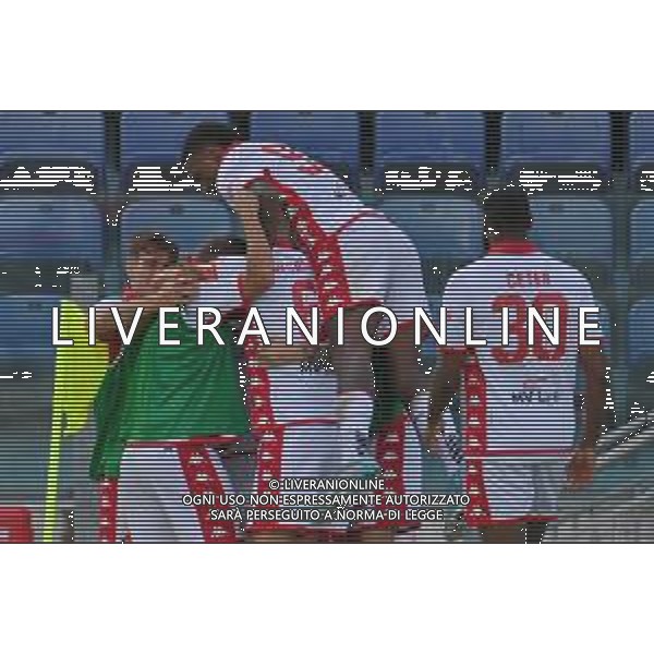 17-9-2022. Cagliari Calcio-S.S.C. Bari. 6° giornata serie BKT 2022/2023, stadio Unipol Domus Cagliari. Foto salvatore Moi/Aldo Liverani s.a.s. Nella foto: Gol ed eseltunza del Bari, in trasferta contro il Cagliari. Segna: Walid Cheddira Bari ©MOI/AGENZIA ALDO LIVERANI SAS