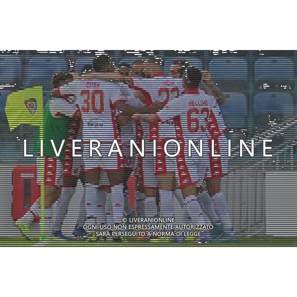 17-9-2022. Cagliari Calcio-S.S.C. Bari. 6° giornata serie BKT 2022/2023, stadio Unipol Domus Cagliari. Foto salvatore Moi/Aldo Liverani s.a.s. Nella foto: Gol ed eseltunza del Bari, in trasferta contro il Cagliari. Segna: Walid Cheddira Bari ©MOI/AGENZIA ALDO LIVERANI SAS