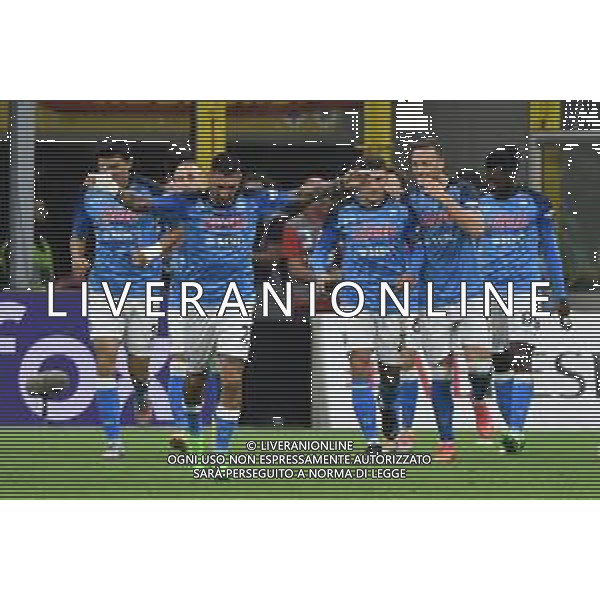 esultanza Napoli dopo il gol dell\'1 a 0 Matteo Politano Milan vs Napoli Milano 18-09-2022 Stadio Giuseppe Meazza - San Siro Campionato Serie A TIM - 6a giornata foto Roberto Garavaglia/ag. Aldo Liverani sas/AGENZIA ALDO LIVERANI SAS