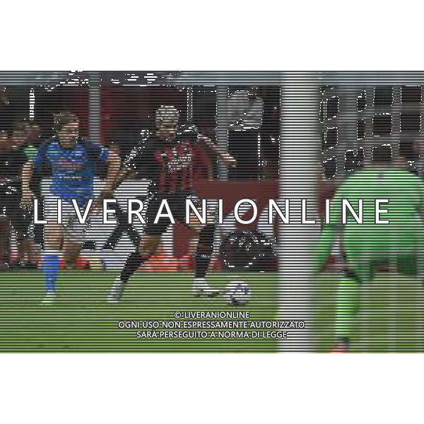 Theo Hernandez (Milan) serve a Olivier Giroud (Milan) la palla per il gol dell\'1 a 1 Milan vs Napoli Milano 18-09-2022 Stadio Giuseppe Meazza - San Siro Campionato Serie A TIM - 6a giornata foto Roberto Garavaglia/ag. Aldo Liverani sas/AGENZIA ALDO LIVERANI SAS