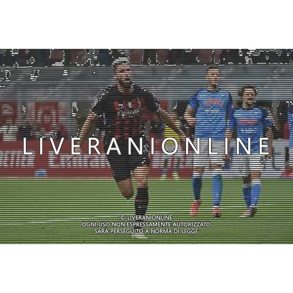 Olivier Giroud (Milan) esulta dopo il gol dell\'1 a 1 Milan vs Napoli Milano 18-09-2022 Stadio Giuseppe Meazza - San Siro Campionato Serie A TIM - 6a giornata foto Roberto Garavaglia/ag. Aldo Liverani sas/AGENZIA ALDO LIVERANI SAS